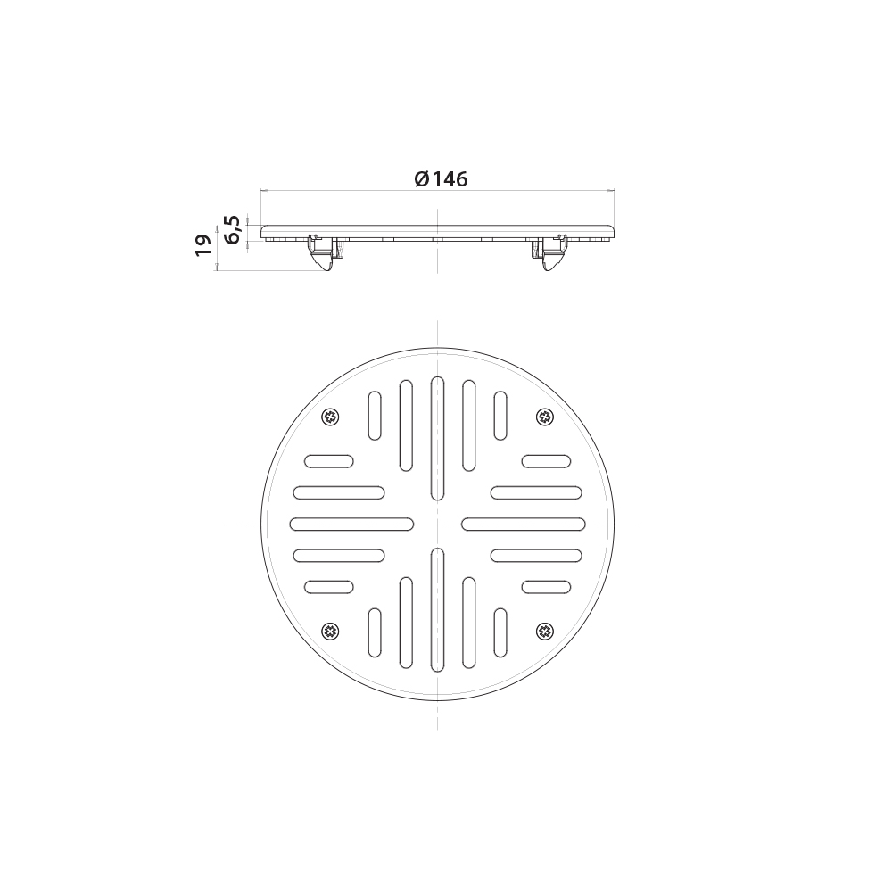 Vieser round grating lockable Ø150 Vieser round grating lockable Ø150