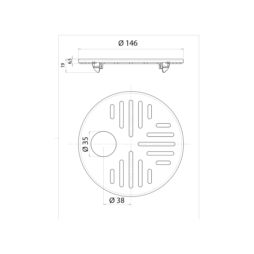 Vieser round grating Ø150-Ø32 Vieser round grating Ø150-Ø32