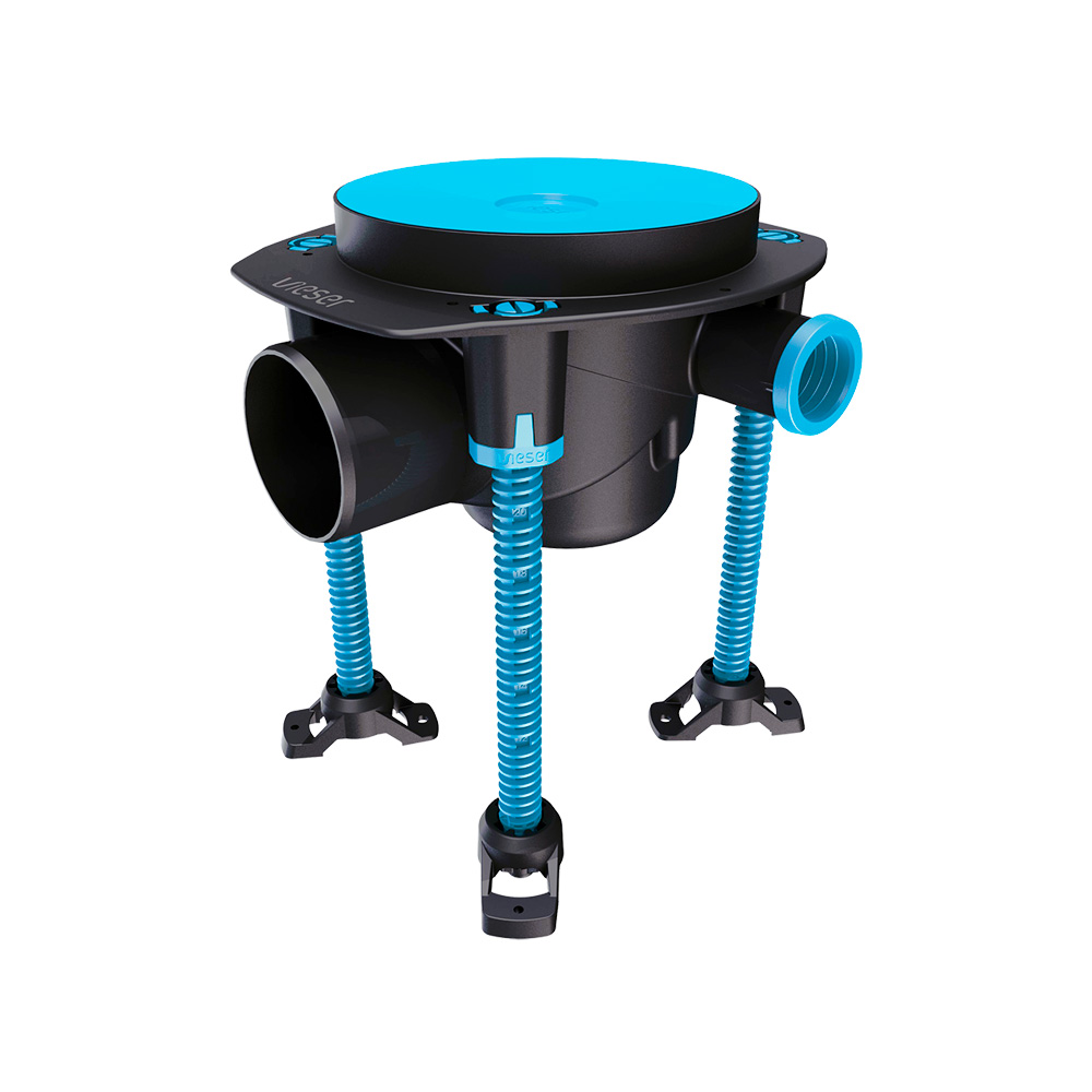 Vieser One floor drain DN75 3×32/40 with support legs Vieser One floor drain DN75 3×32/40 with support legs