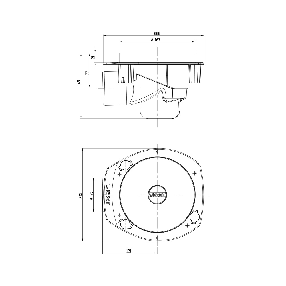 Vieser One floor drain DN75 Vieser One floor drain DN75
